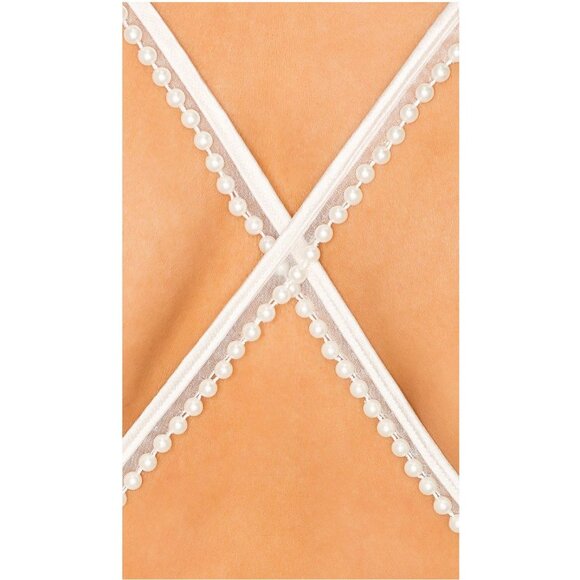 Lovers and Friends Boa Mini Dress Ivory with Pearl Straps NWT - Size S - Picture 12 of 12